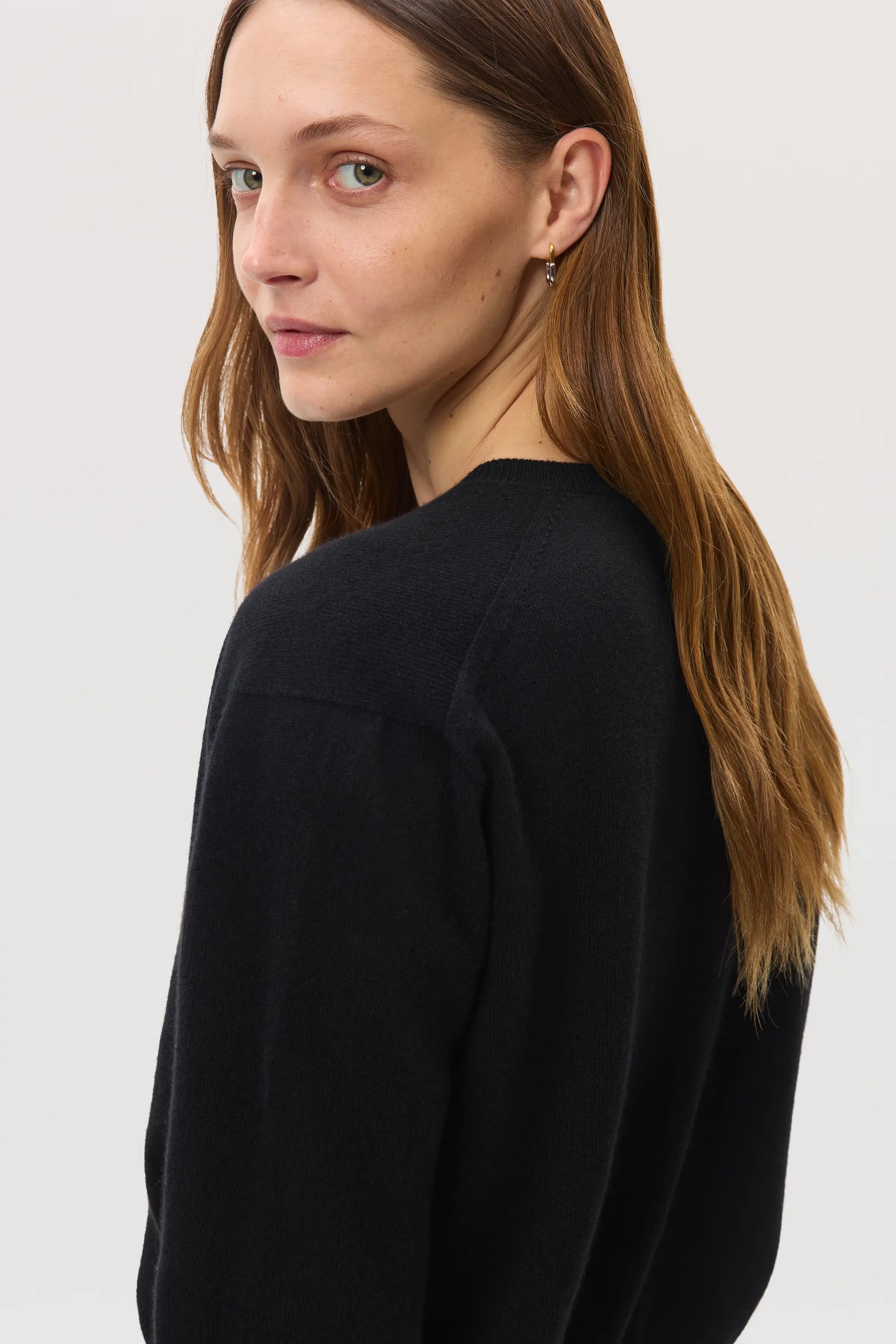 Classic Black Cashmere Cardigan