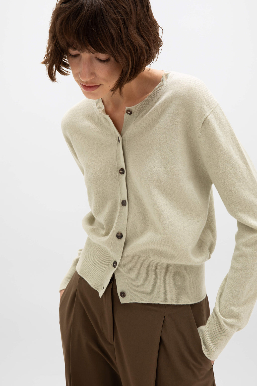 Light Green Cashmere Cardigan