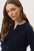 Classic Dark Navy Cashmere Cardigan