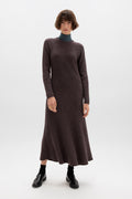Ribbed Purple Cashmere Dress
