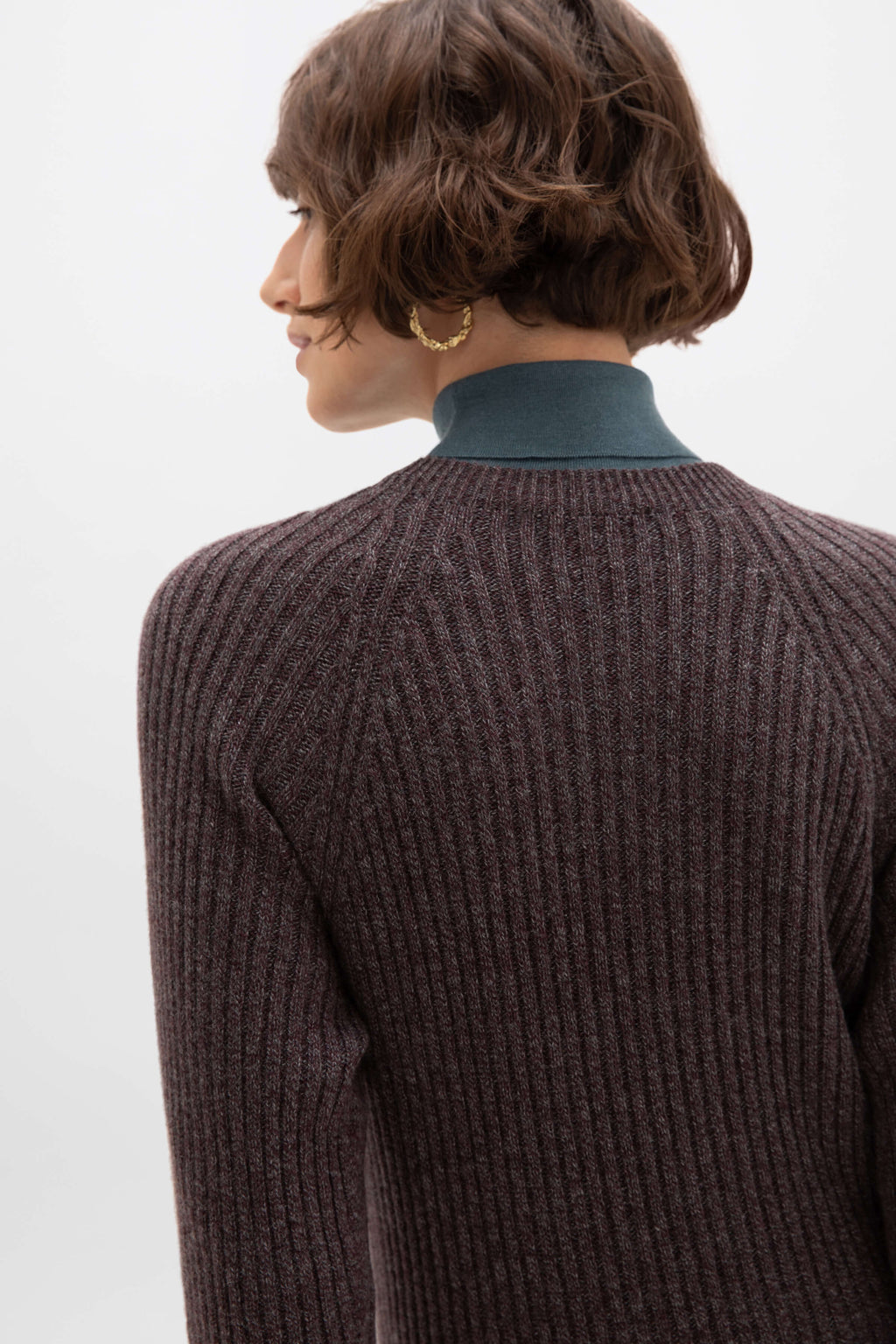 Ribbed Purple Cashmere Dress