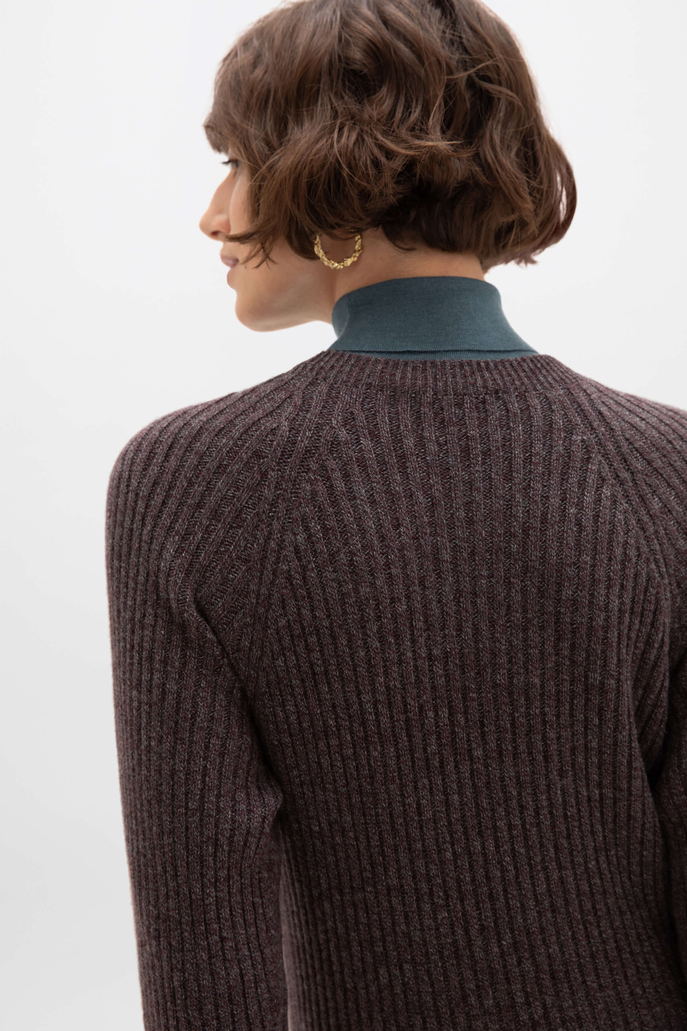 Ribbed Purple Cashmere Dress