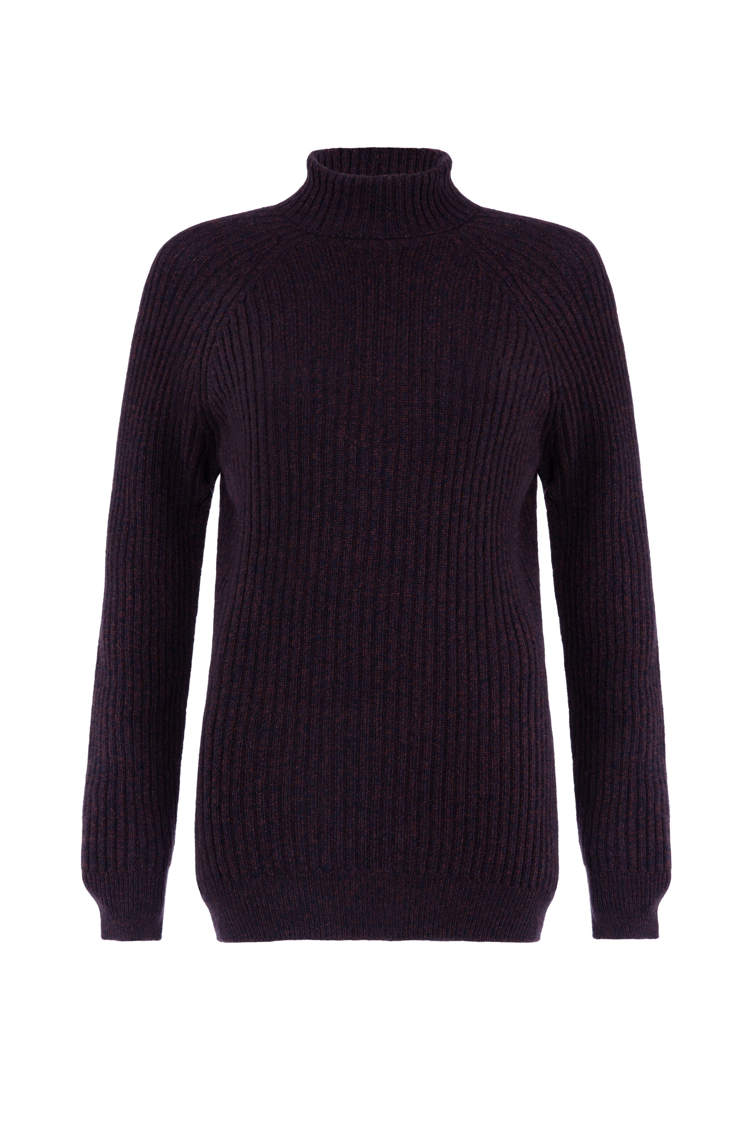 Cashmere Marl Roll Neck Dark Brown Jumper
