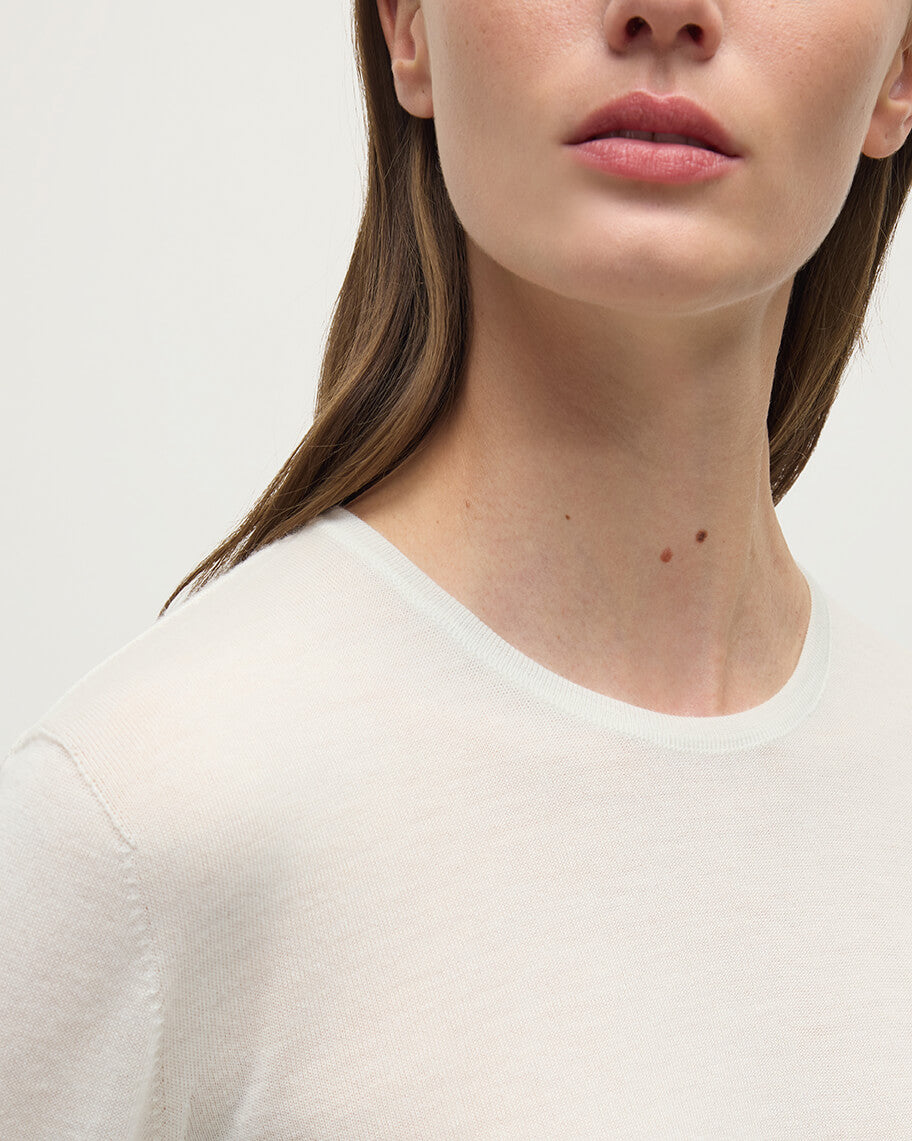 Superfine Cashmere White Jumper