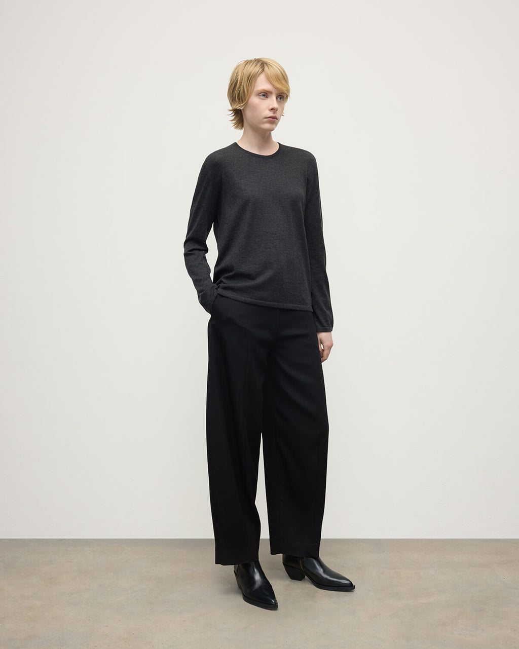 Superfine Cashmere Charcoal Jumper