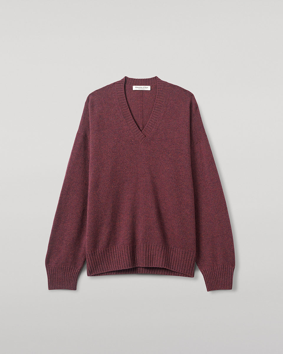 Gauzy Cashmere Purple V Neck Jumper