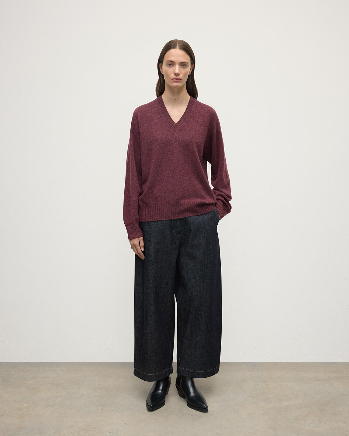 Gauzy Cashmere Purple V Neck Jumper