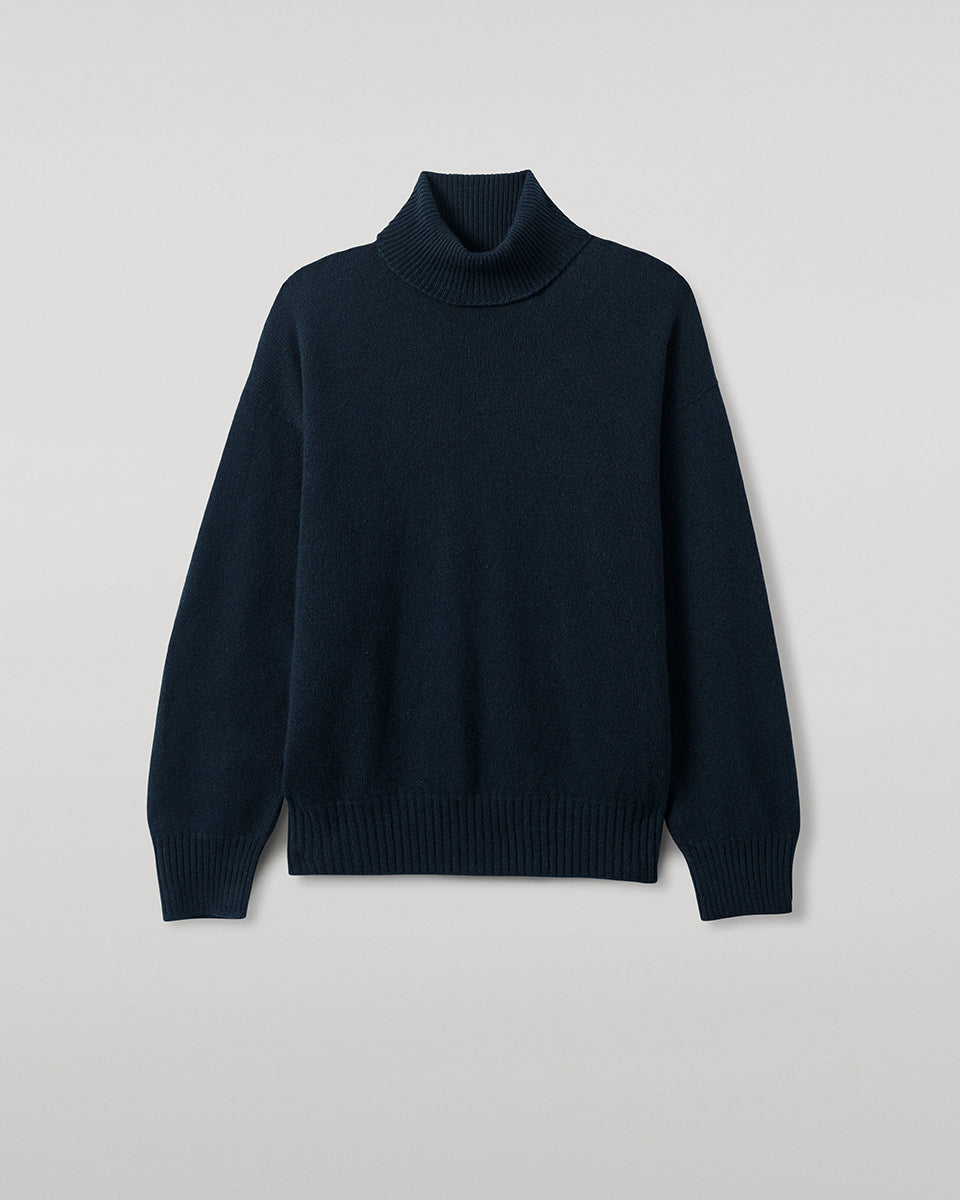 Gauzy Cashmere Dark Green Roll Neck Jumper