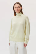 Gauzy Cashmere Roll Neck Light Yellow Jumper