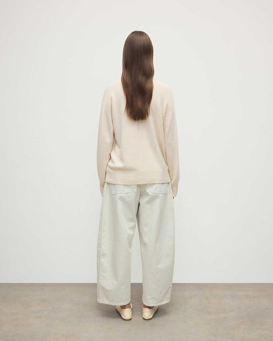 Gauzy Cashmere Cream Roll Neck Jumper
