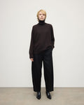 Gauzy Cashmere Dark Brown Roll Neck Jumper