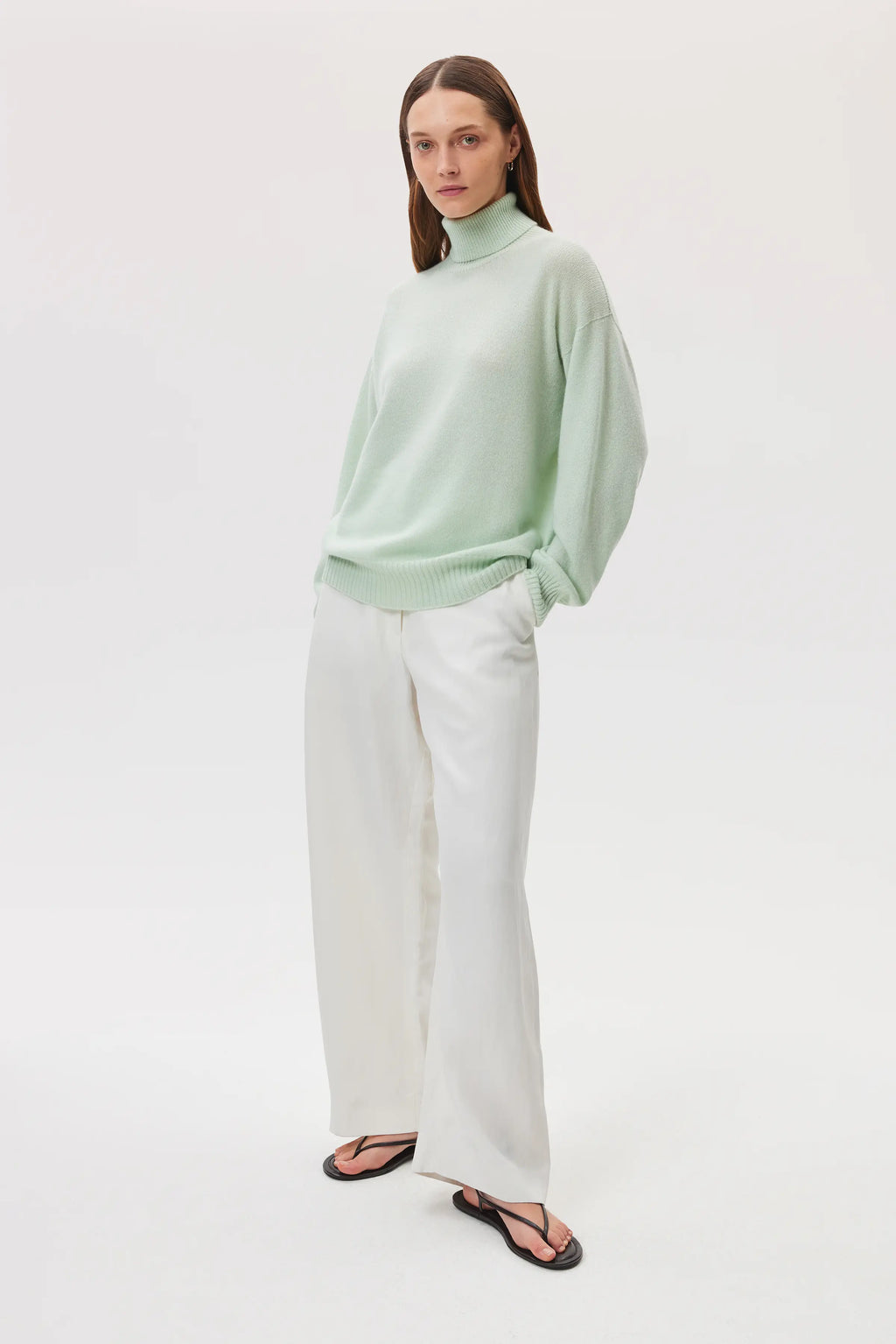 Gauzy Cashmere Roll Neck