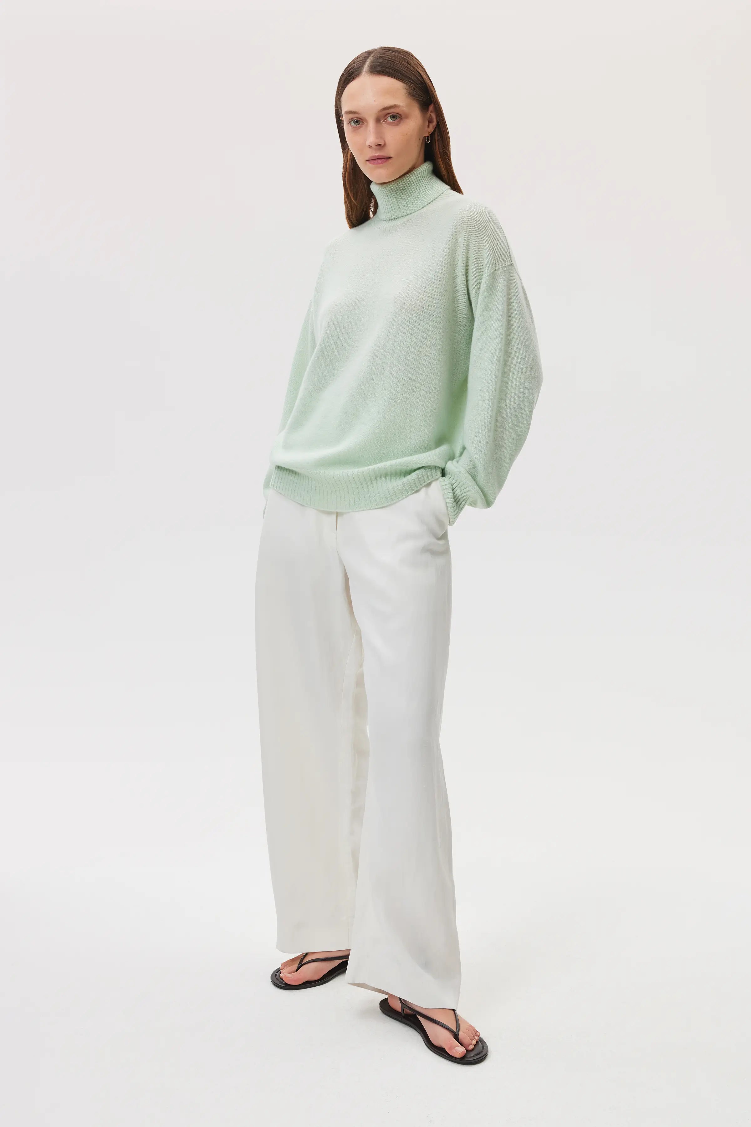 Gauzy Cashmere Roll Neck
