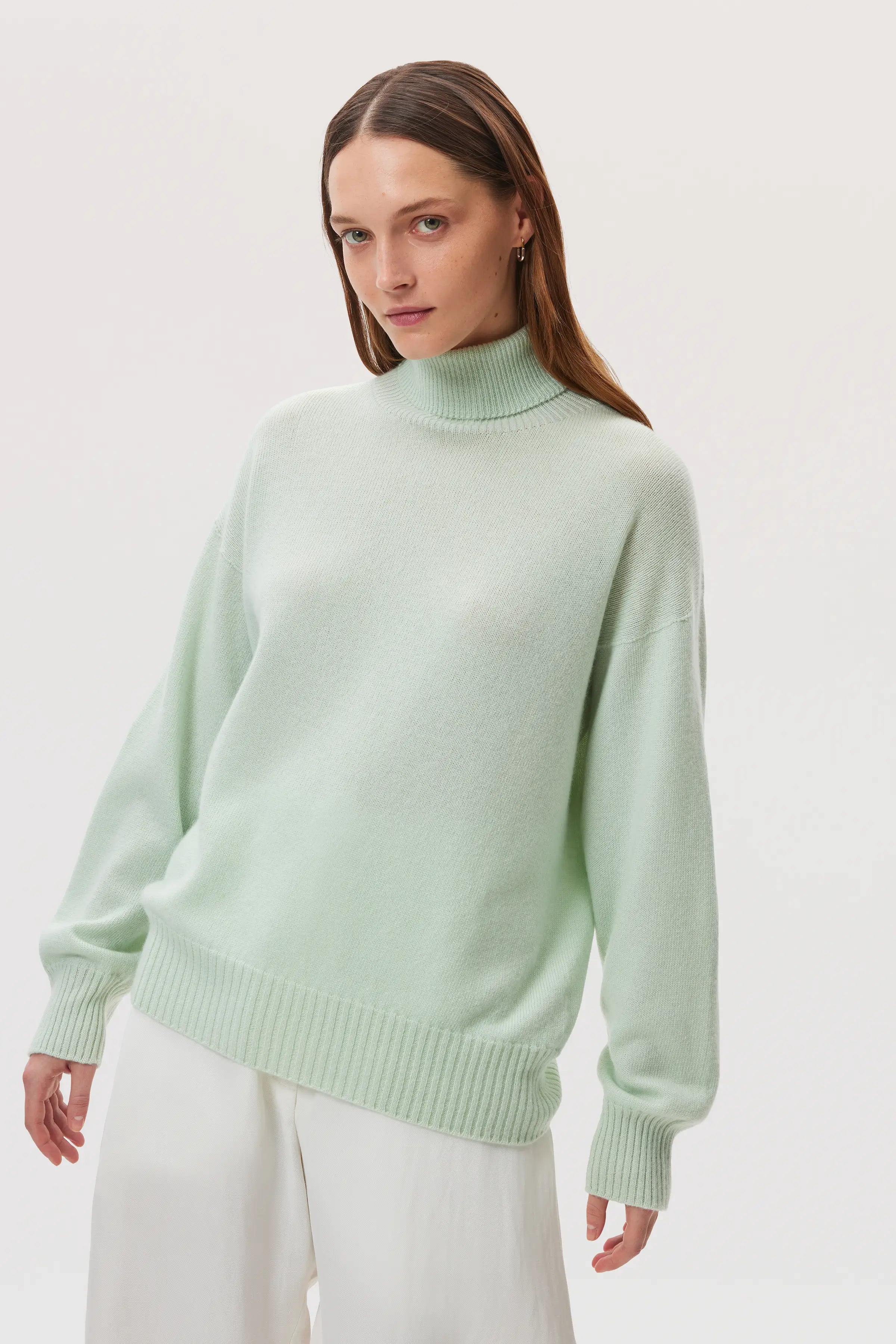 Gauzy Cashmere Roll Neck