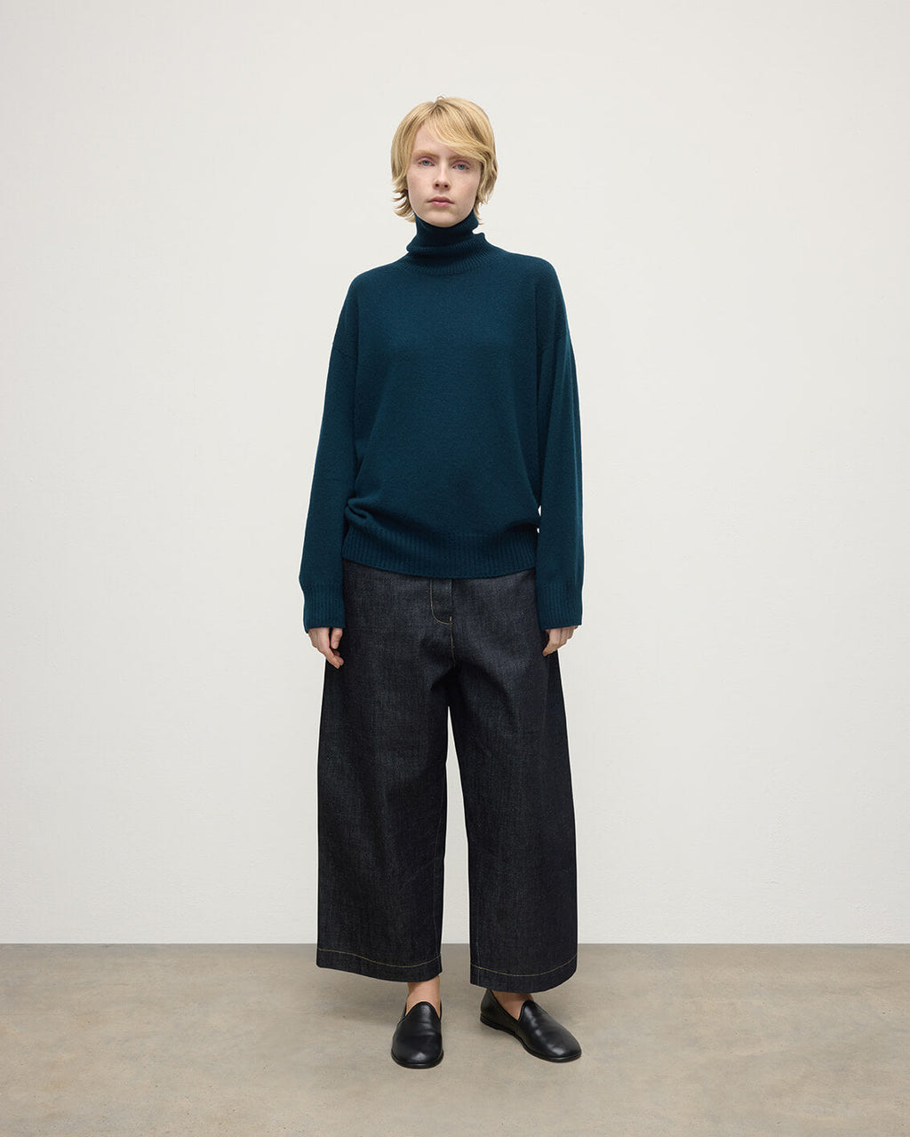 Gauzy Cashmere Dark Green Roll Neck Jumper
