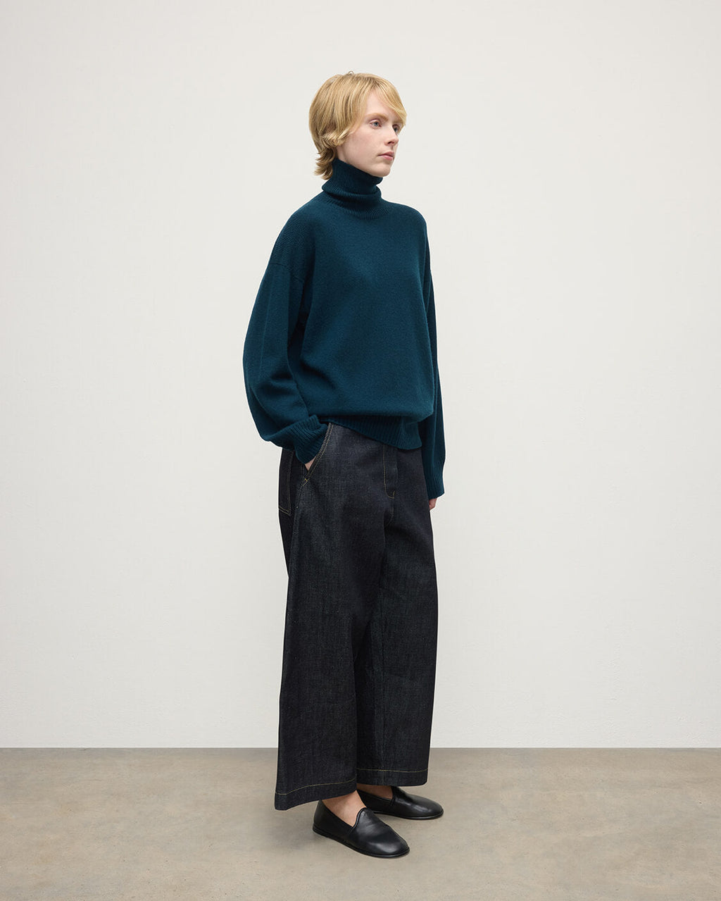 Gauzy Cashmere Dark Green Roll Neck Jumper