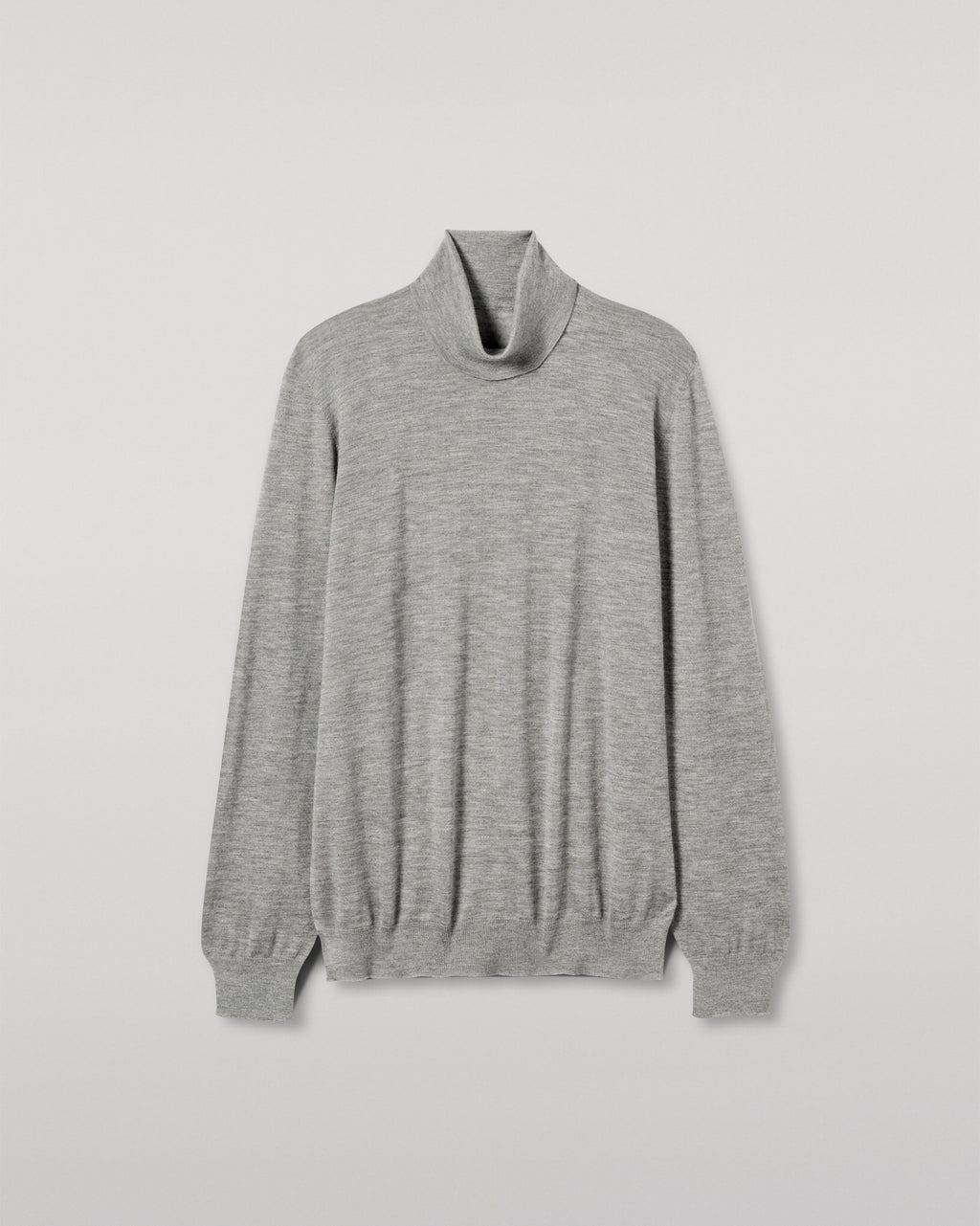 Fin Grey Cashmere Roll Neck Jumper