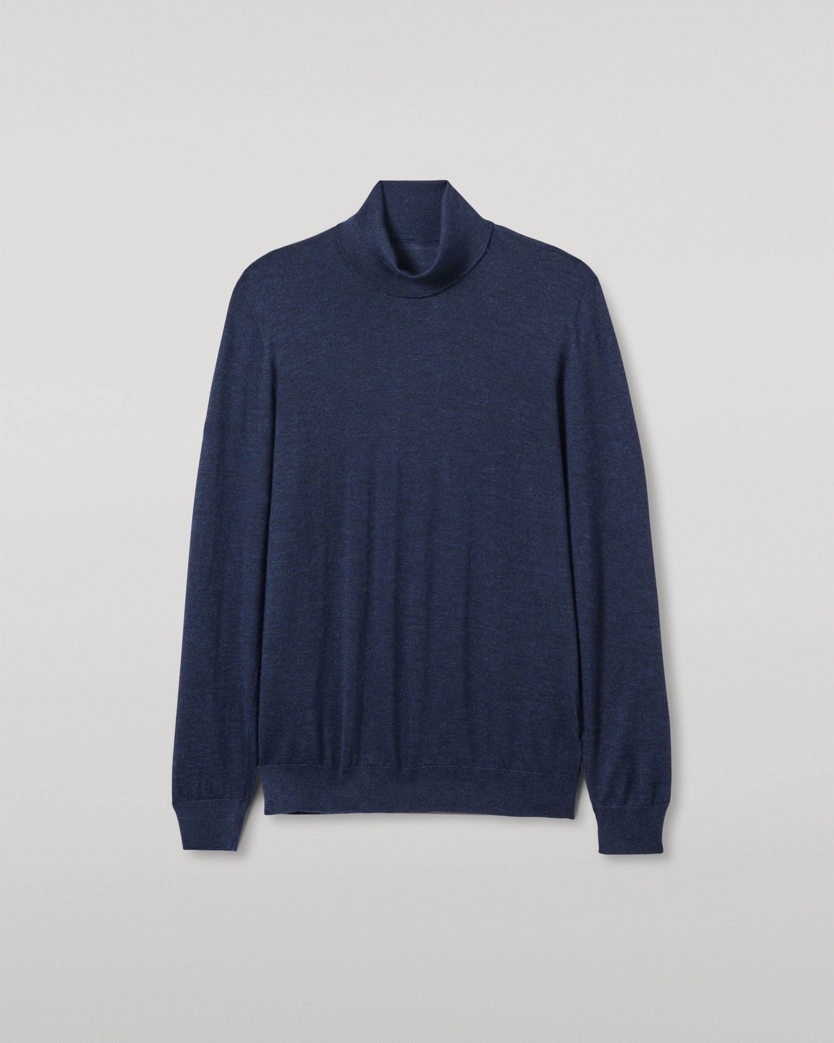 Fin Navy Cashmere Roll Neck Jumper