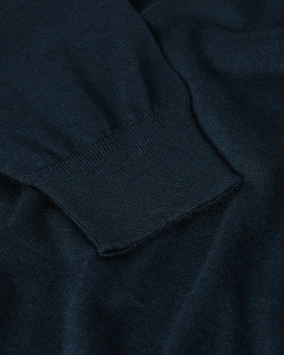 Superfine Cashmere Dark Green Roll Neck Jumper