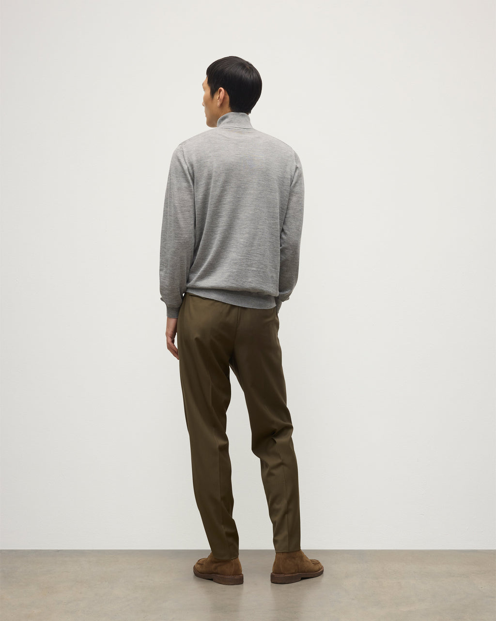 Fin Grey Cashmere Roll Neck Jumper