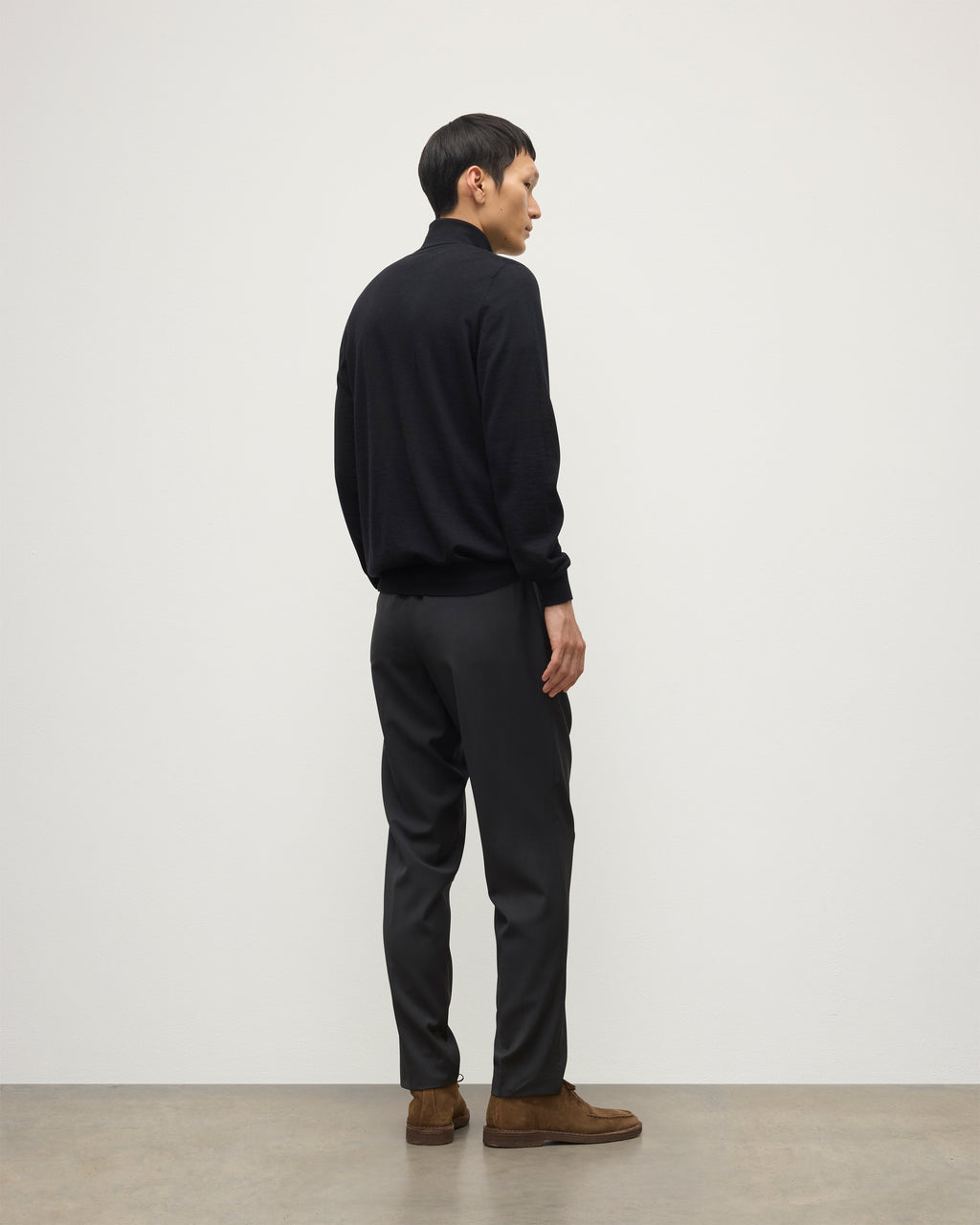 Fin Black Cashmere Roll Neck Jumper