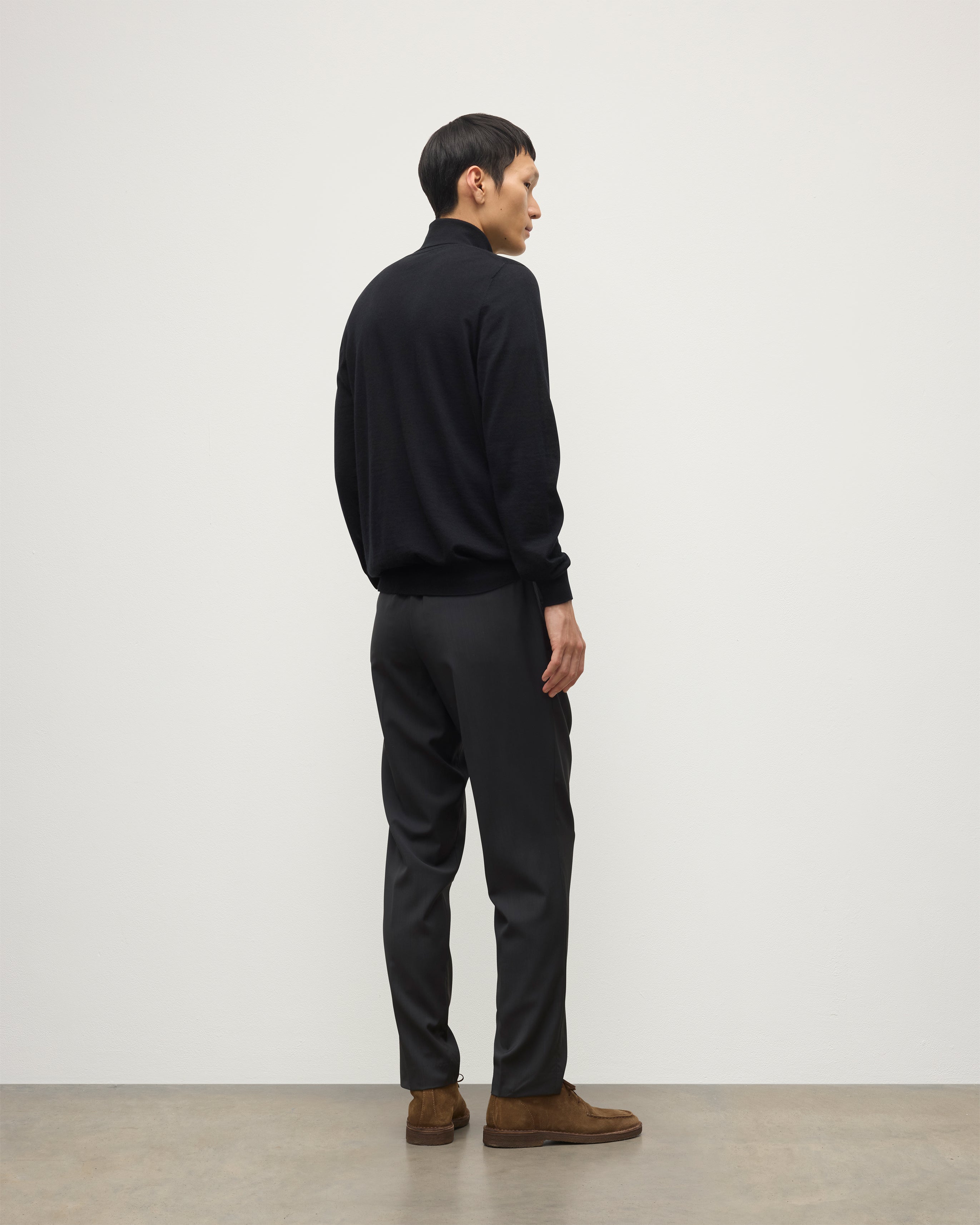 Fin Black Cashmere Roll Neck Jumper