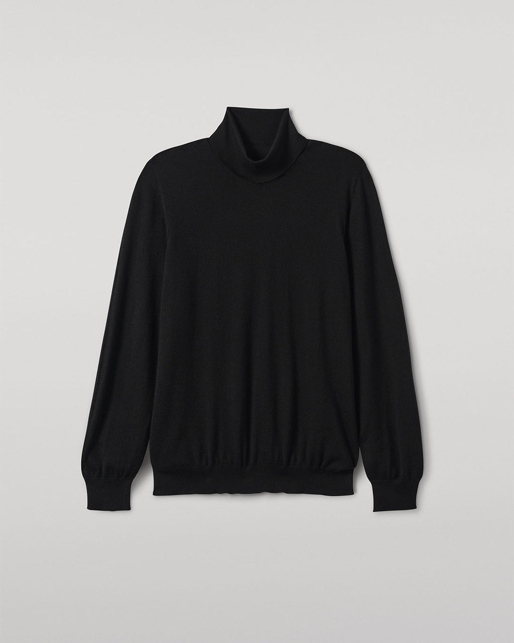 Fin Black Cashmere Roll Neck Jumper