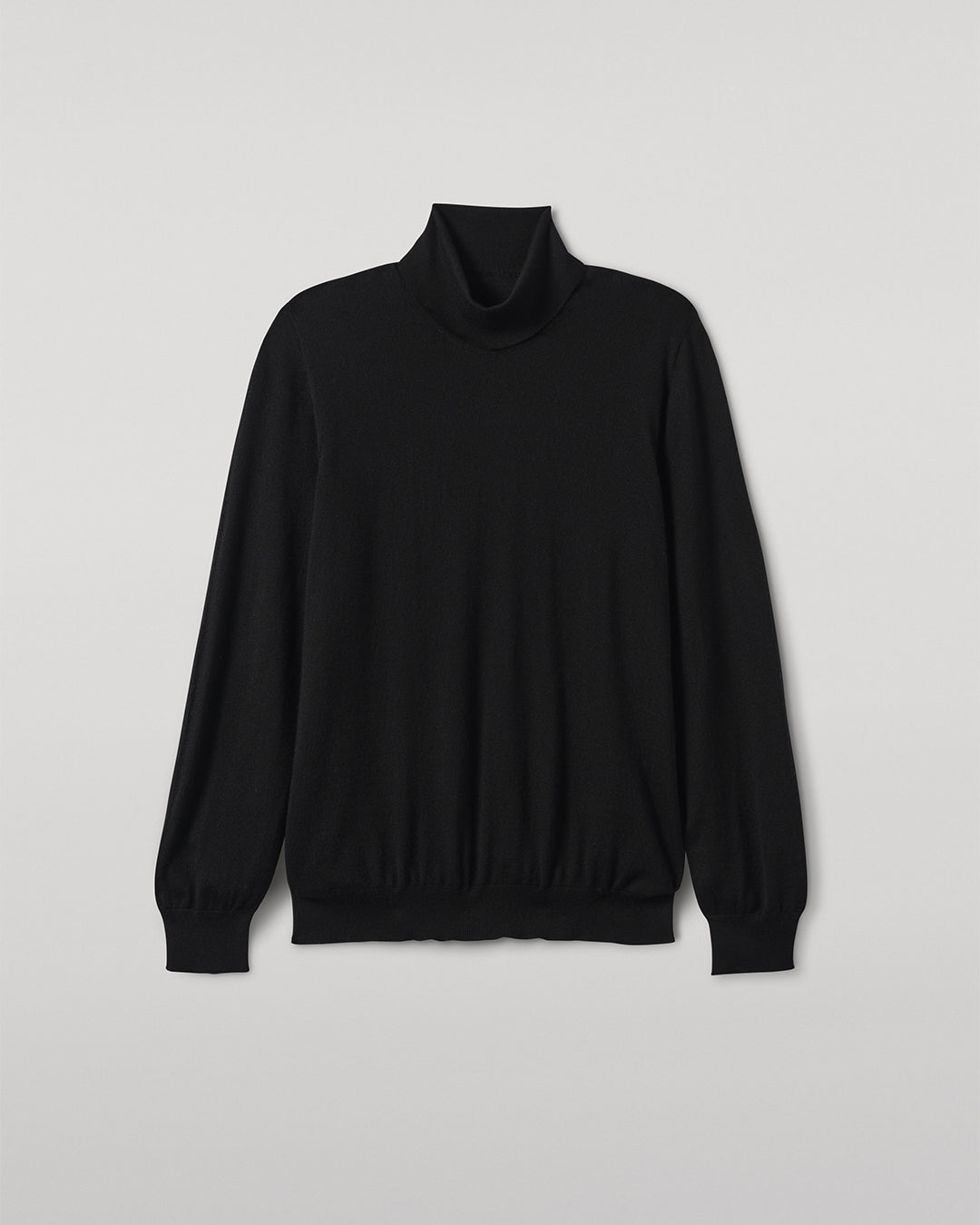 Fin Black Cashmere Roll Neck Jumper