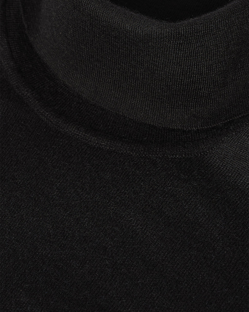 Fin Black Cashmere Roll Neck Jumper
