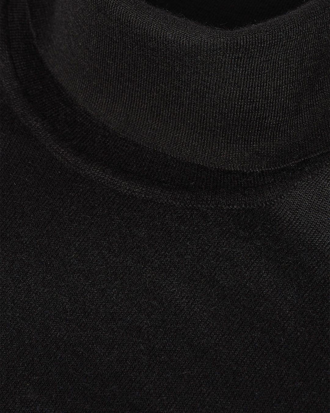 Fin Black Cashmere Roll Neck Jumper