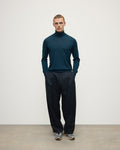Superfine Cashmere Dark Green Roll Neck Jumper
