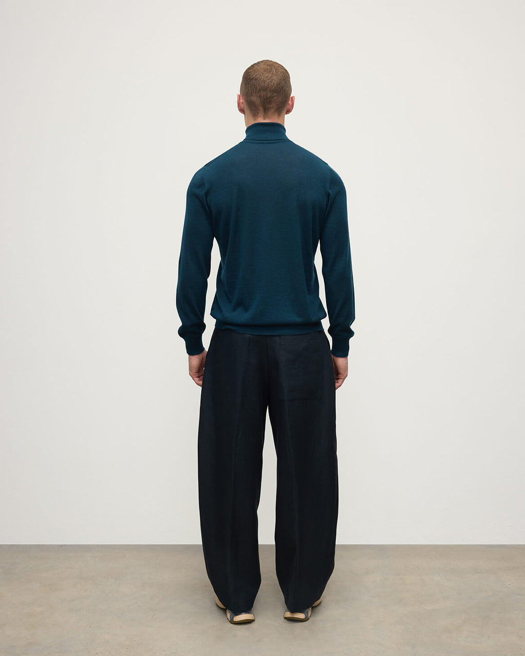Superfine Cashmere Dark Green Roll Neck Jumper