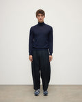Superfine Cashmere Dark Navy Roll Neck Jumper