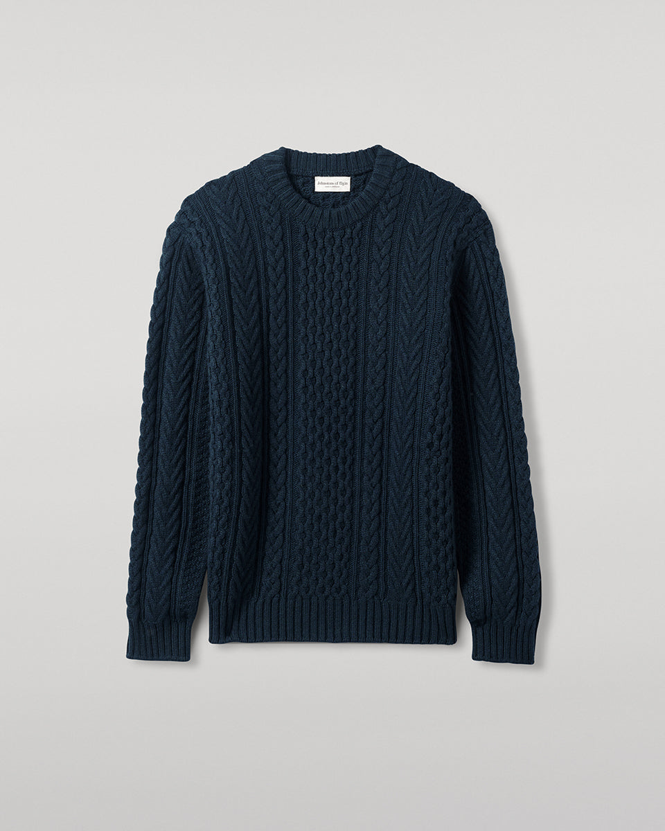 Aran Cable Dark Green Cashmere Jumper