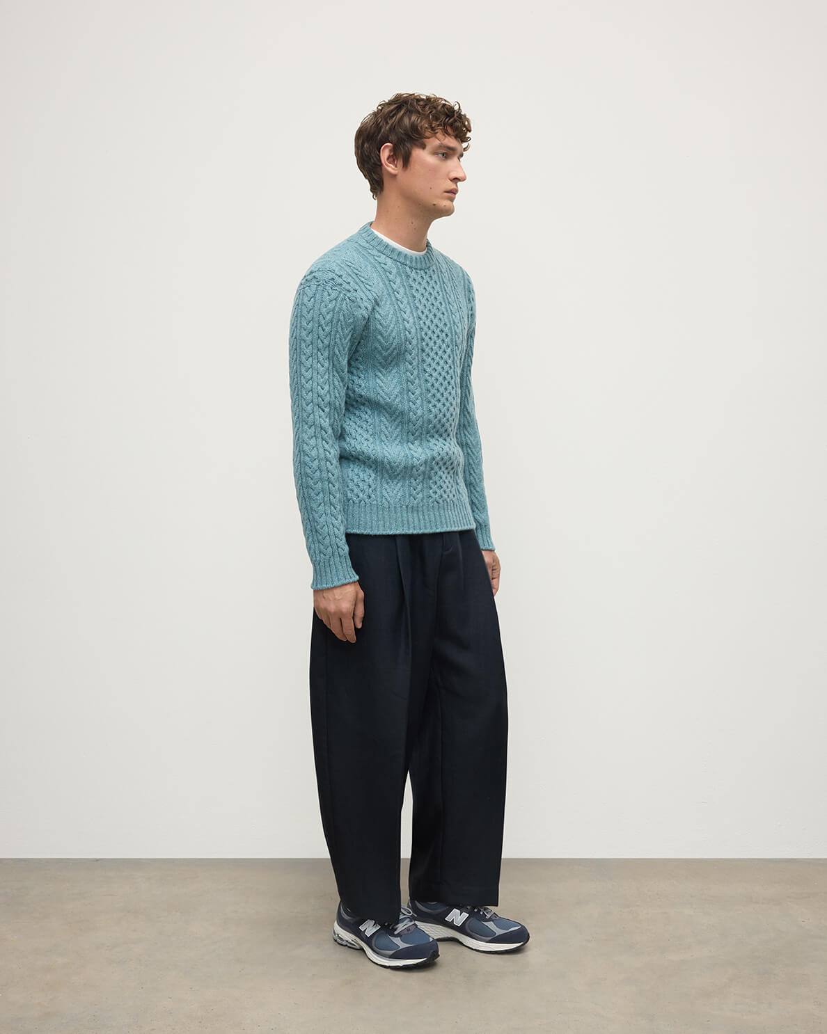 Aran Cable Green Cashmere Jumper