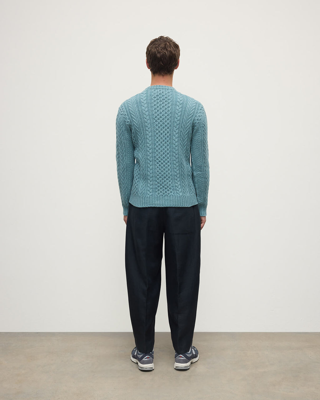 Aran Cable Green Cashmere Jumper