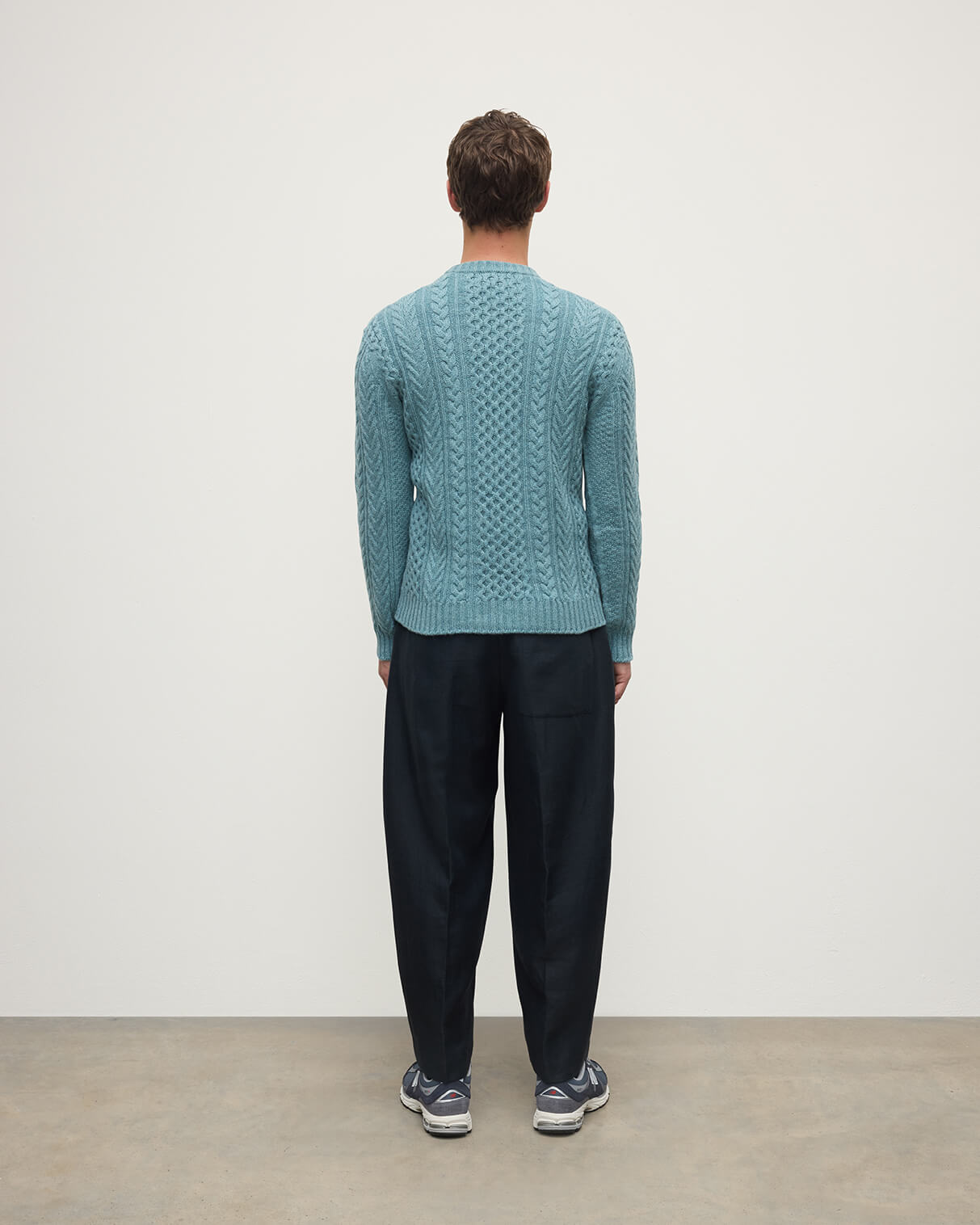 Aran Cable Green Cashmere Jumper