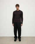 Aran Cable Dark Brown Cashmere Jumper