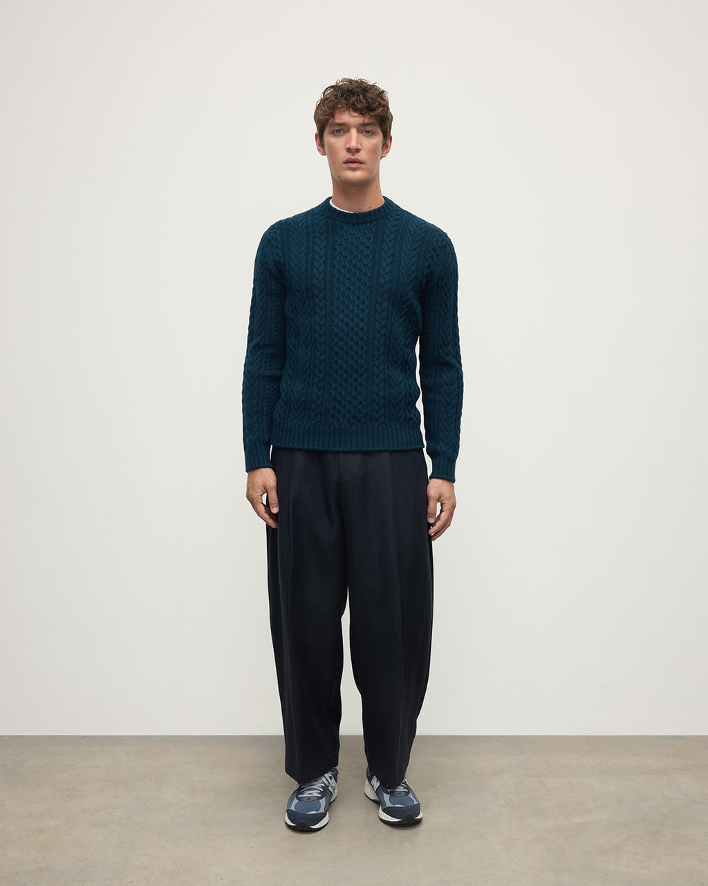 Aran Cable Dark Green Cashmere Jumper