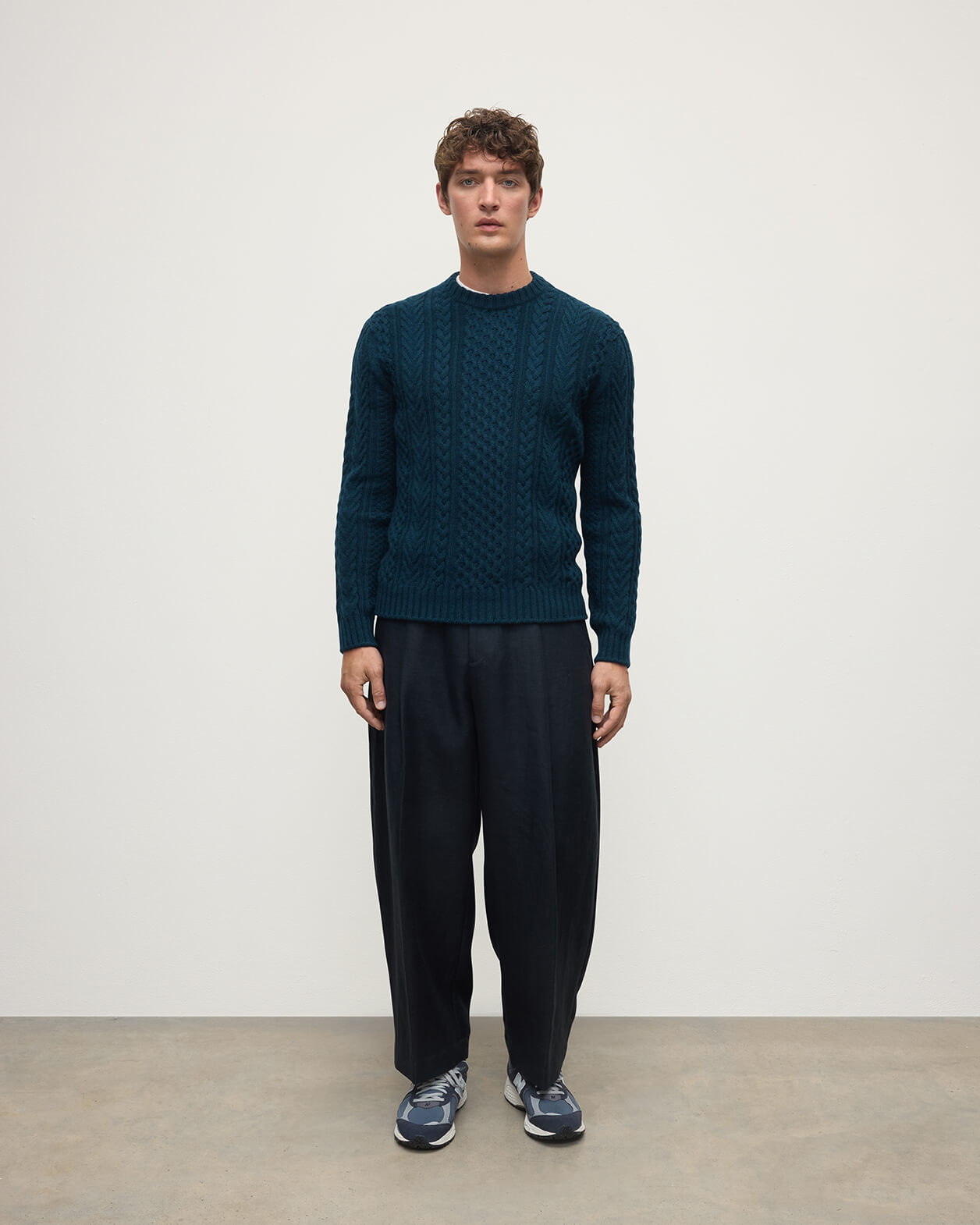 Aran Cable Dark Green Cashmere Jumper