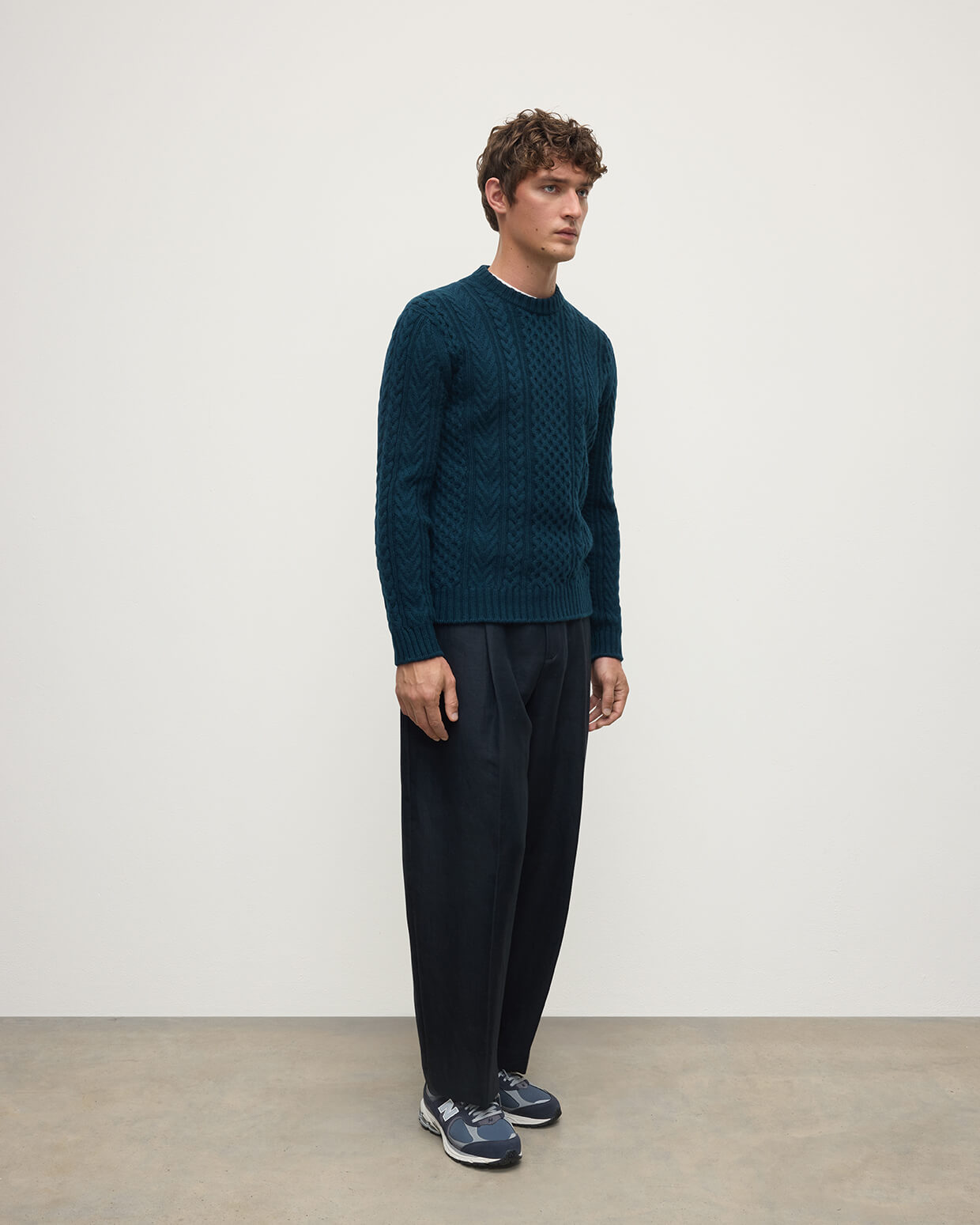 Aran Cable Dark Green Cashmere Jumper