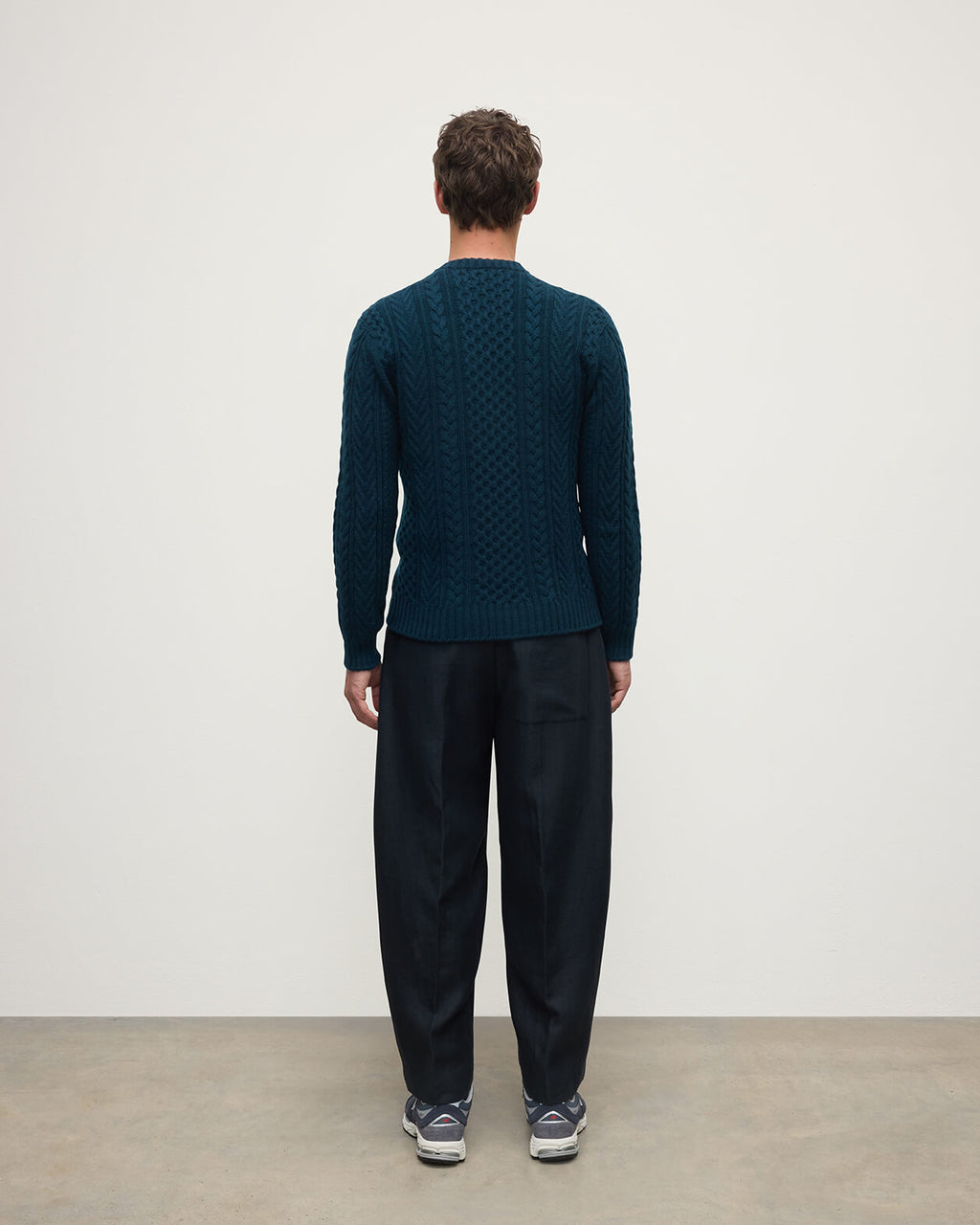 Aran Cable Dark Green Cashmere Jumper