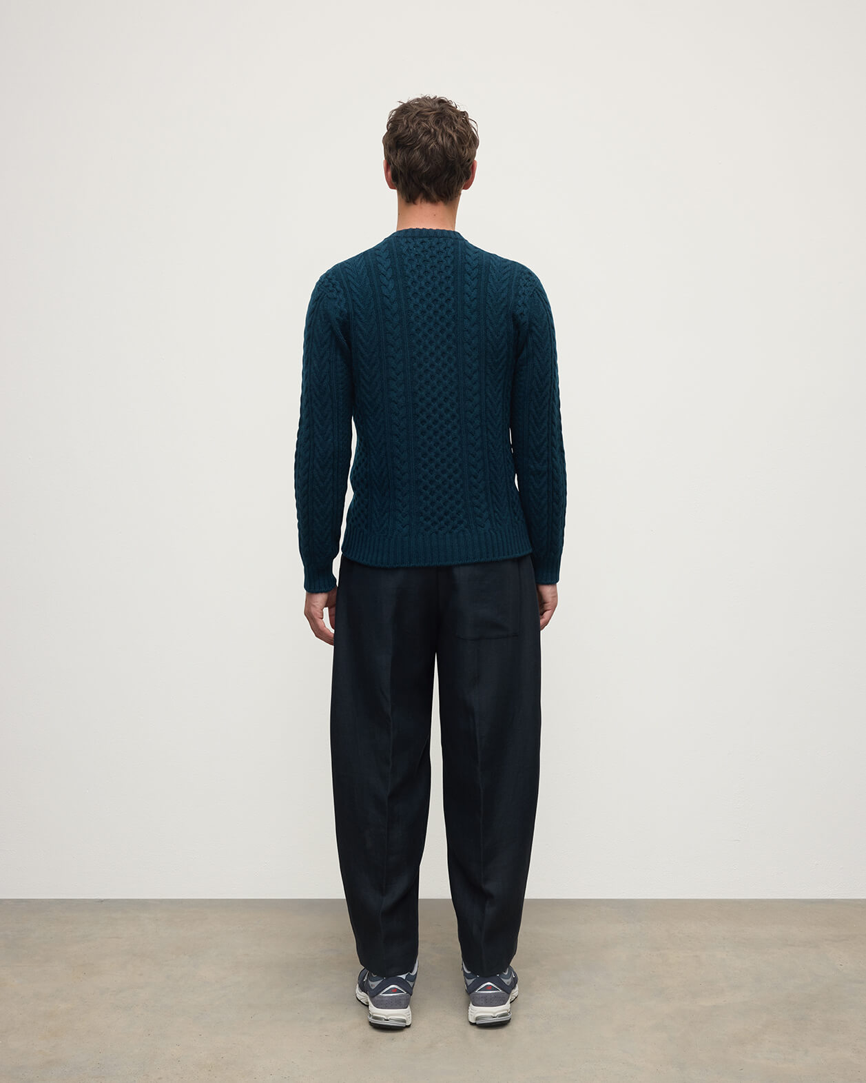 Aran Cable Dark Green Cashmere Jumper