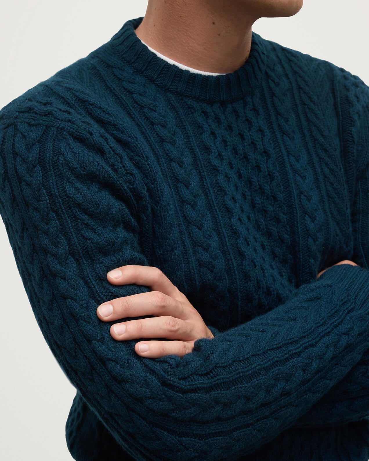 Aran Cable Dark Green Cashmere Jumper