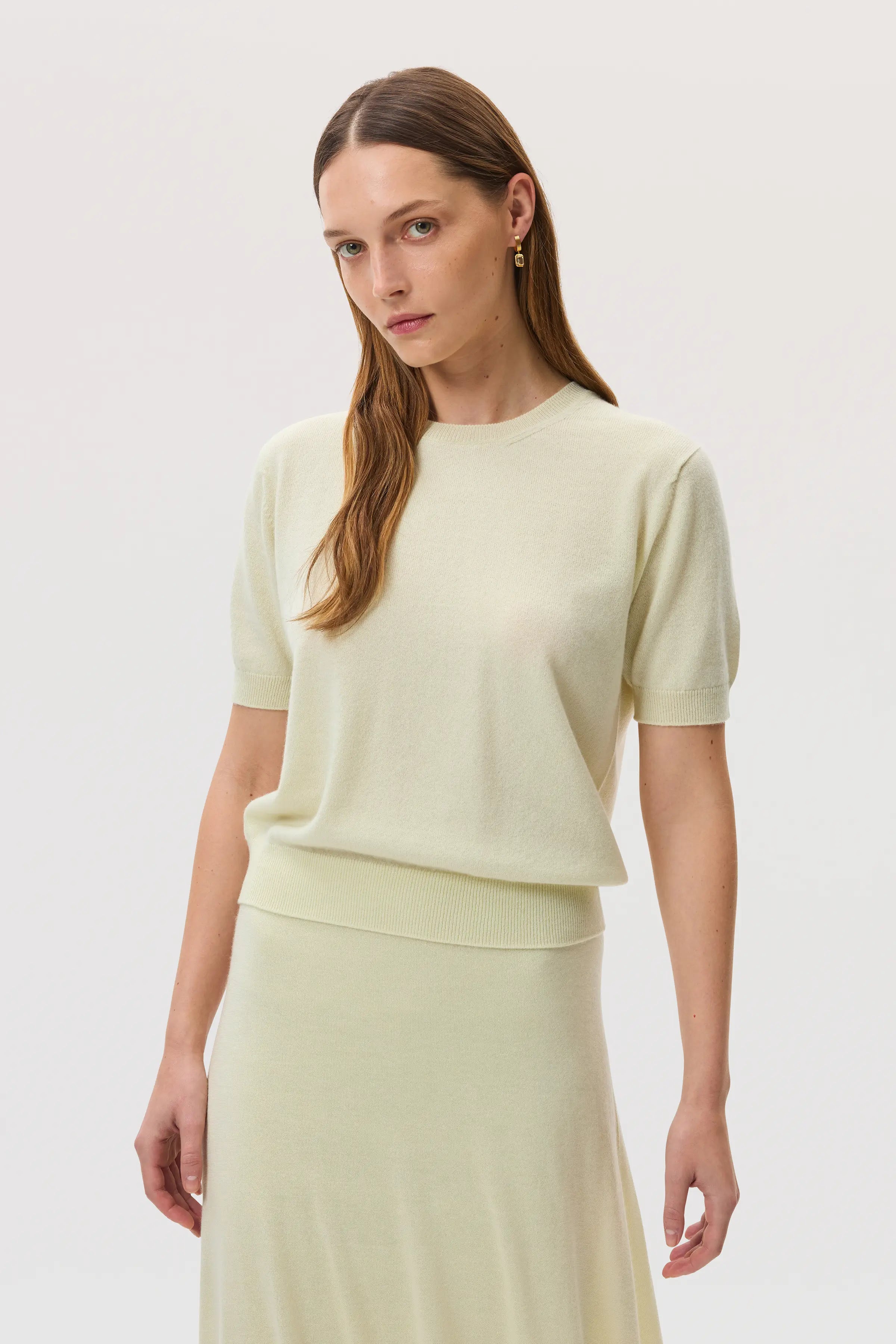 Classic Light Yellow Cashmere T-Shirt