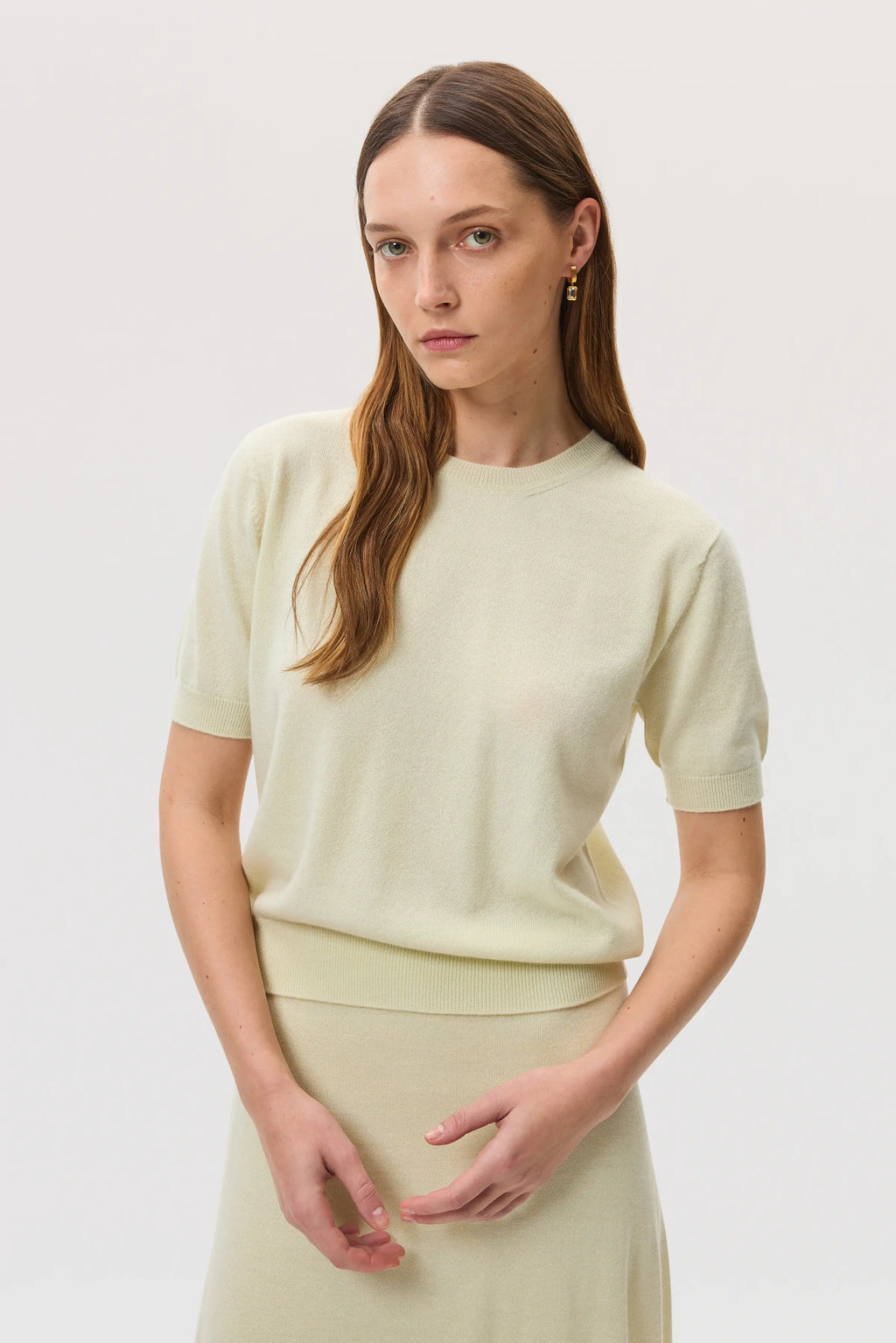 Classic Light Yellow Cashmere T-Shirt