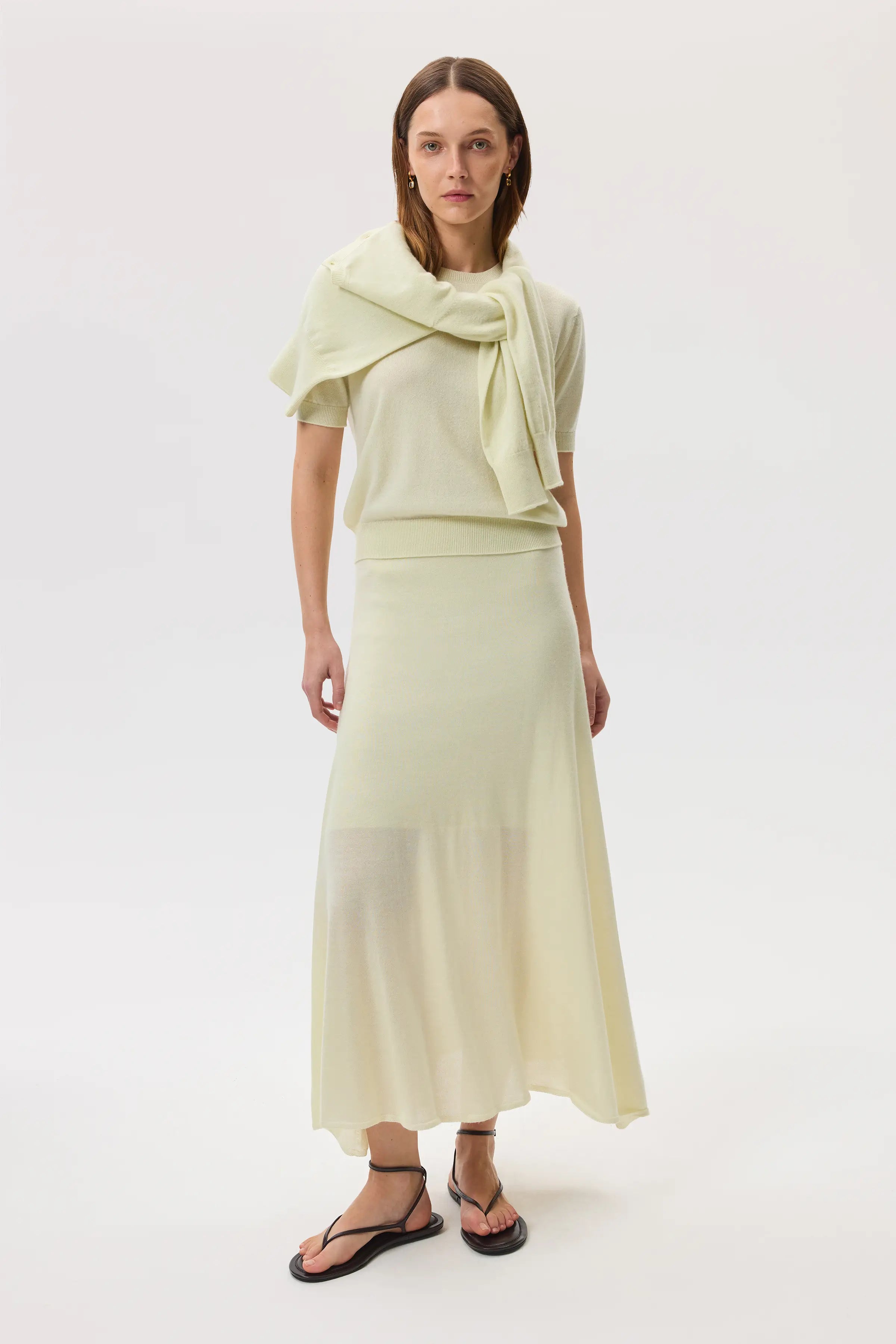 Classic Light Yellow Cashmere T-Shirt