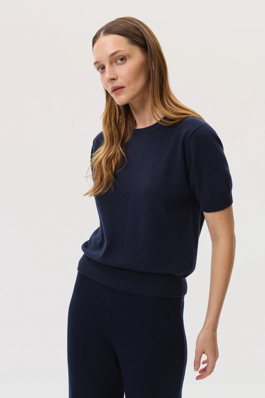 Classic Cashmere Navy T-Shirt