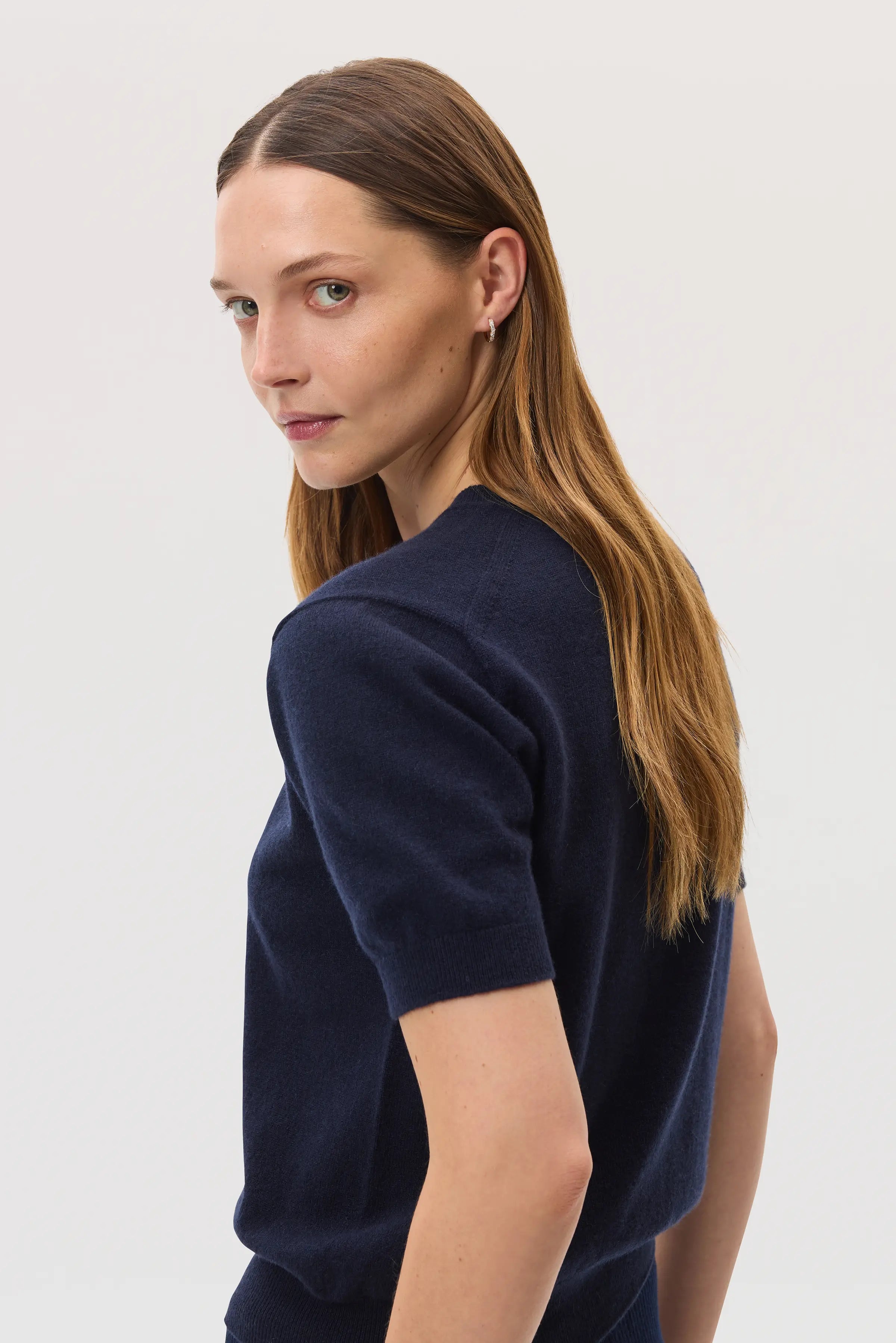 Classic Cashmere Navy T-Shirt