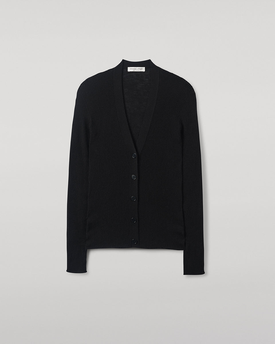 Superfine Cashmere Black Cardigan
